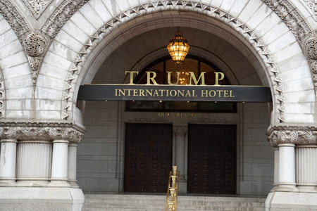 WASHINGTON DC, USA - MAY 16 2018 - Post Office is now Trump International Hotel. Listed on the National Register of Historic Places completed in 1899のeditorial素材