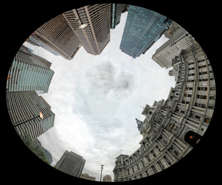 philadelphia city hall uncommon view panoramaの写真素材