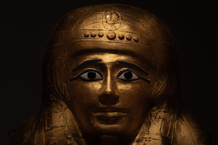 The Egyptian ancient Sarcophagus close up detailの写真素材