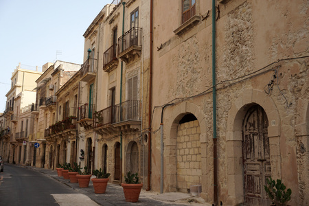 Ortigia Siracusa sicily italy old housesの写真素材