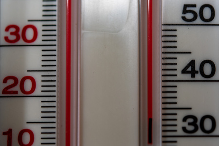 hot temperature warning thermometer detail