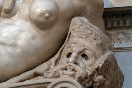 Michelangelo medici tomb schapel culpture detail in florenceの写真素材