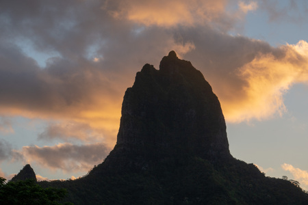 moorea island Wonderful sunset in french polynesia landscapeの写真素材