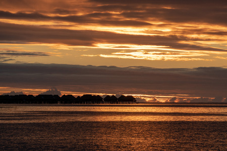 moorea island Wonderful sunset in french polynesia landscapeの写真素材