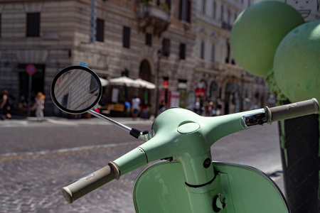 Old scooter in Rome Italyの写真素材