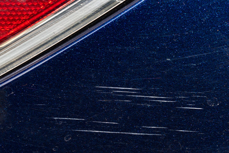 car body metal blue scratches detailの写真素材