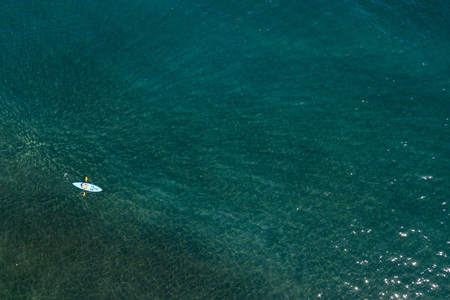 Canoe kayak paddling in French Polynesia Tahiti tropical paradise aerial view paddle