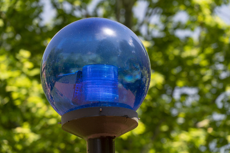 police blue light sphere globe alarm
