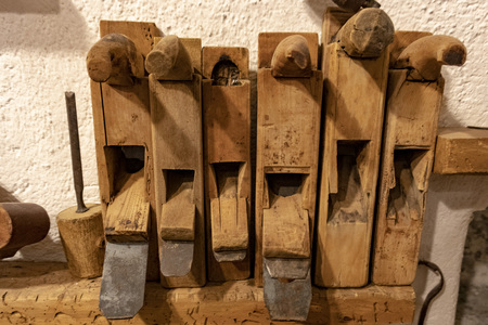 ancient carpentry planer close up
