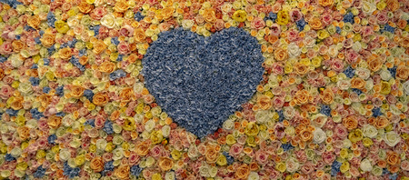 valentine Hearth shaped flower compositionの写真素材