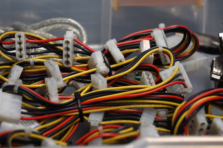 old personal computers pc components and cables