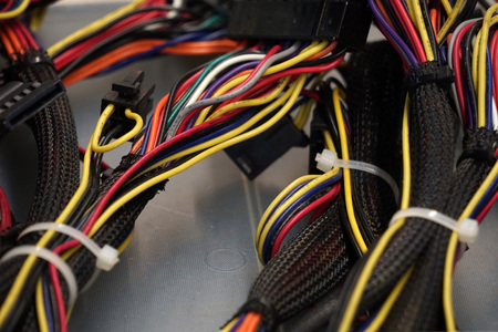 old personal computers pc components and cables