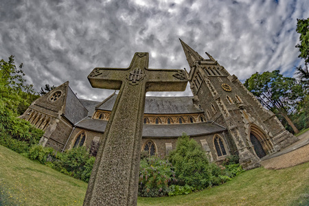 Christ Church in Reading UK gothic styleのeditorial素材