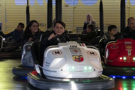 GENOA, ITALY - DECEMBER, 9 2018 - Traditional Christmas Luna Park Fun Fair is opened  the largest in europe with more than 15000 visitors per day