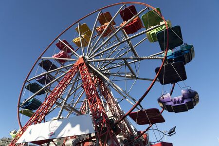 GENOA, ITALY - DECEMBER, 9 2018 - Traditional Christmas Luna Park Fun Fair is opened  the largest in...