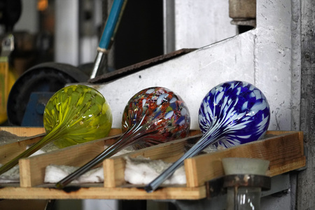 glass blow factory detail of workの写真素材