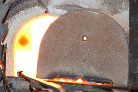 glass blow factory detail of workの写真素材