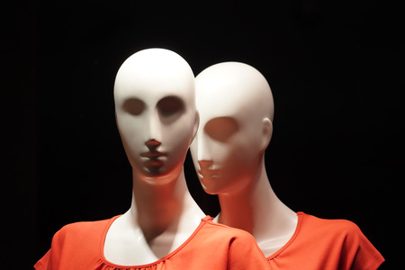 white mannequin isolated on blackの写真素材