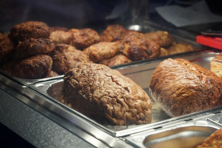 german sausage and meat at the market in Munchenの写真素材