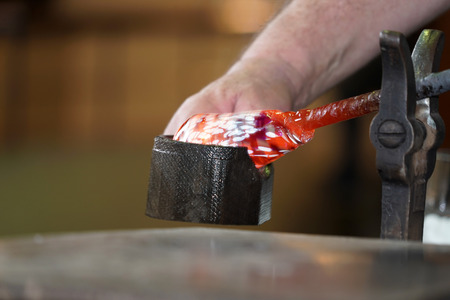 glass blow factory detail of workの写真素材