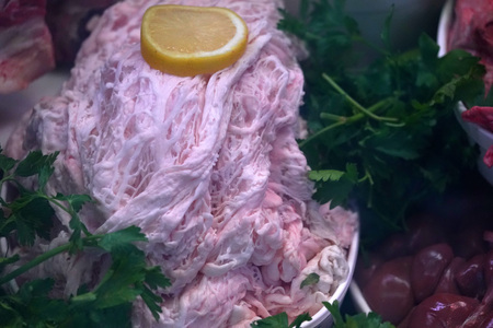 german sausage and meat at the market in Munchenの写真素材