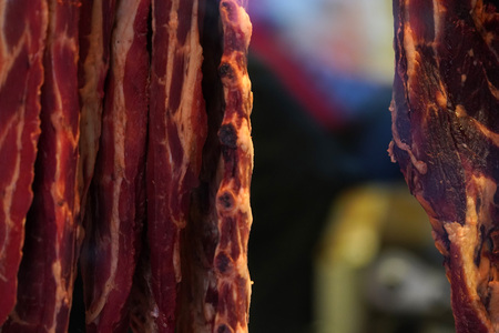 german sausage and meat at the market in Munchenの写真素材