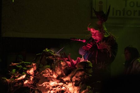 NEUSCHOENAU, GERMANY - JANUARY 5 2019 - Traditional Lousnacht night celebration. Once per year...