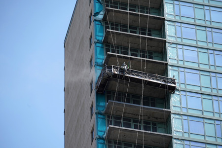 new york city manhattan skyscraper under maintenance detail