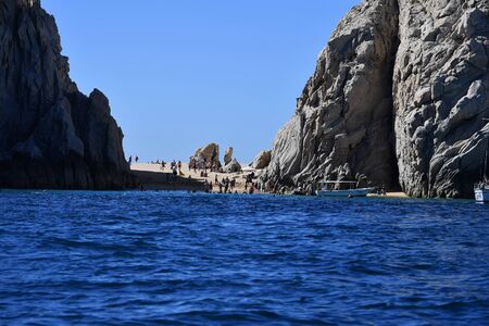 CABO SAN LUCAS, MEXICO - JANUARY 25 2018 - Cabo is an anchor port for all cruises sailing on Mexico's Riviera itineraries. There's no cruise pier, so all ships must anchor and tender passengers to the portのeditorial素材