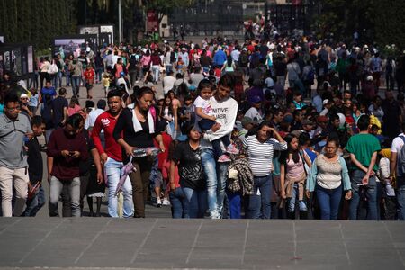 MEXICO CITY, FEBRUARY 3 2019 - Chapultepec is one of the largest city parks in the Western Hemisphere. Every sunday thousand of local mexican crowd the Castle and zooのeditorial素材