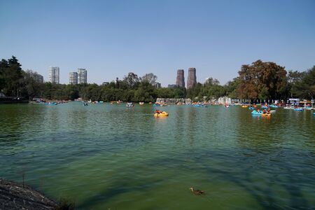 MEXICO CITY, FEBRUARY 3 2019 - Chapultepec is one of the largest city parks in the Western Hemisphere. Every sunday thousand of local mexican crowd the Castle and zooのeditorial素材