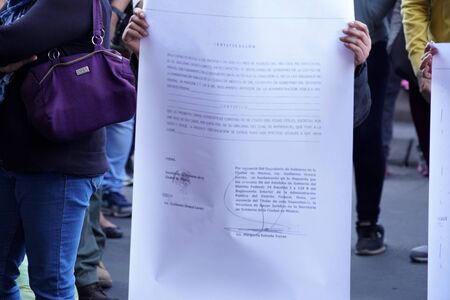 MEXICO CITY - JANUARY 30 2019 - Political popular demonstration in town main square zocalo, the...