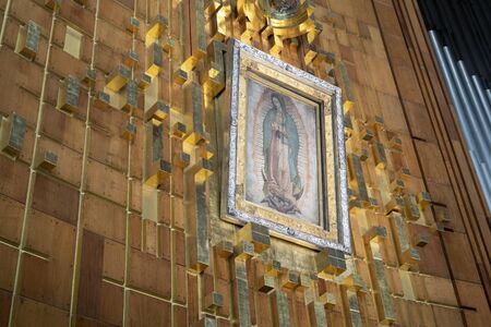 MEXICO CITY, MEXICO - JANUARY 30 2019 - Basilica houses original cloak with the image of Our Lady of...