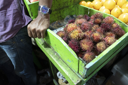 Male Maldives fruit and vegetables market detailの写真素材