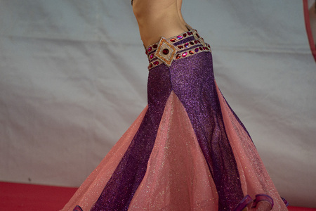 Oriental belly dancer beutiful move detailの写真素材