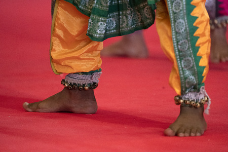 Indian traditional dancer foot detailの写真素材