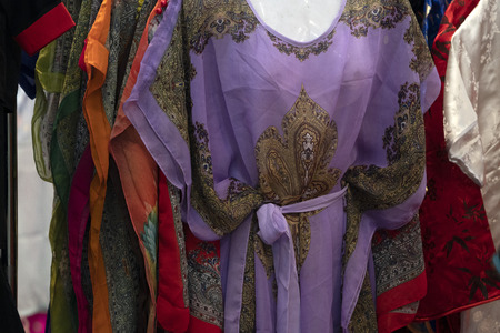 many japanese kimono dress at the market detailの写真素材