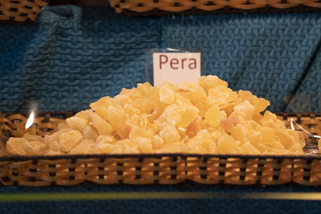 dehydrated fruit market close upの写真素材