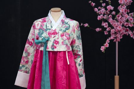many japanese kimono dress at the market detailの写真素材