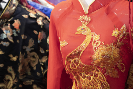 many japanese kimono dress at the market detail