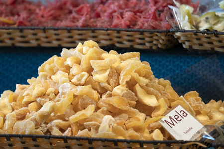 dehydrated fruit market close up