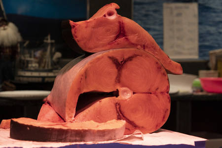 seafood for sale at the market detailの写真素材