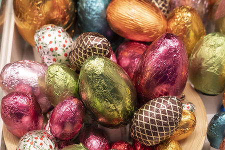 easter chocolate eggs at the market