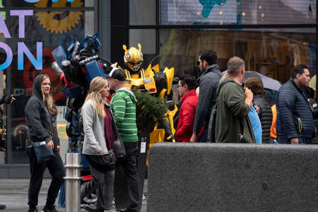 NEW YORK - USA  MAY 4 2019 - Times square full of touristsのeditorial素材