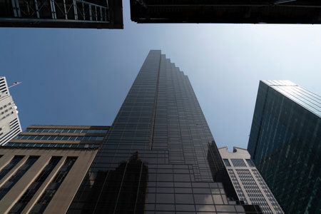 NEW YORK - USA - MAY 5 2019 - people at Trump Tower  new city symbol after Donald Trump was elected...