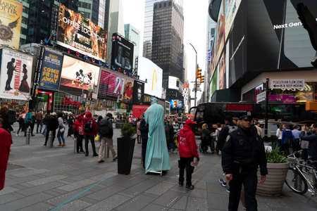 NEW YORK - USA  MAY 4 2019 - Times square full of touristsのeditorial素材