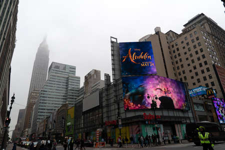 NEW YORK - USA  MAY 4 2019 - Times square full of tourists