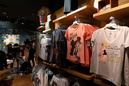NEW YORK - USA  MAY 4 2019 - Disney Store in Times square full of tourists