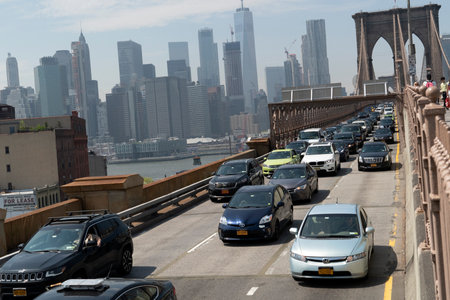 NEW YORK, USA - MAY 5 2019 - NYC streets in Manhattan are congested with traffic jam