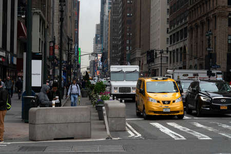 NEW YORK, USA - MAY 5 2019 - NYC streets in Manhattan are congested with traffic jam